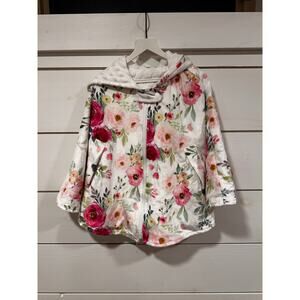 Toddler Poncho Floral Cozy With Arm Holes and Hood